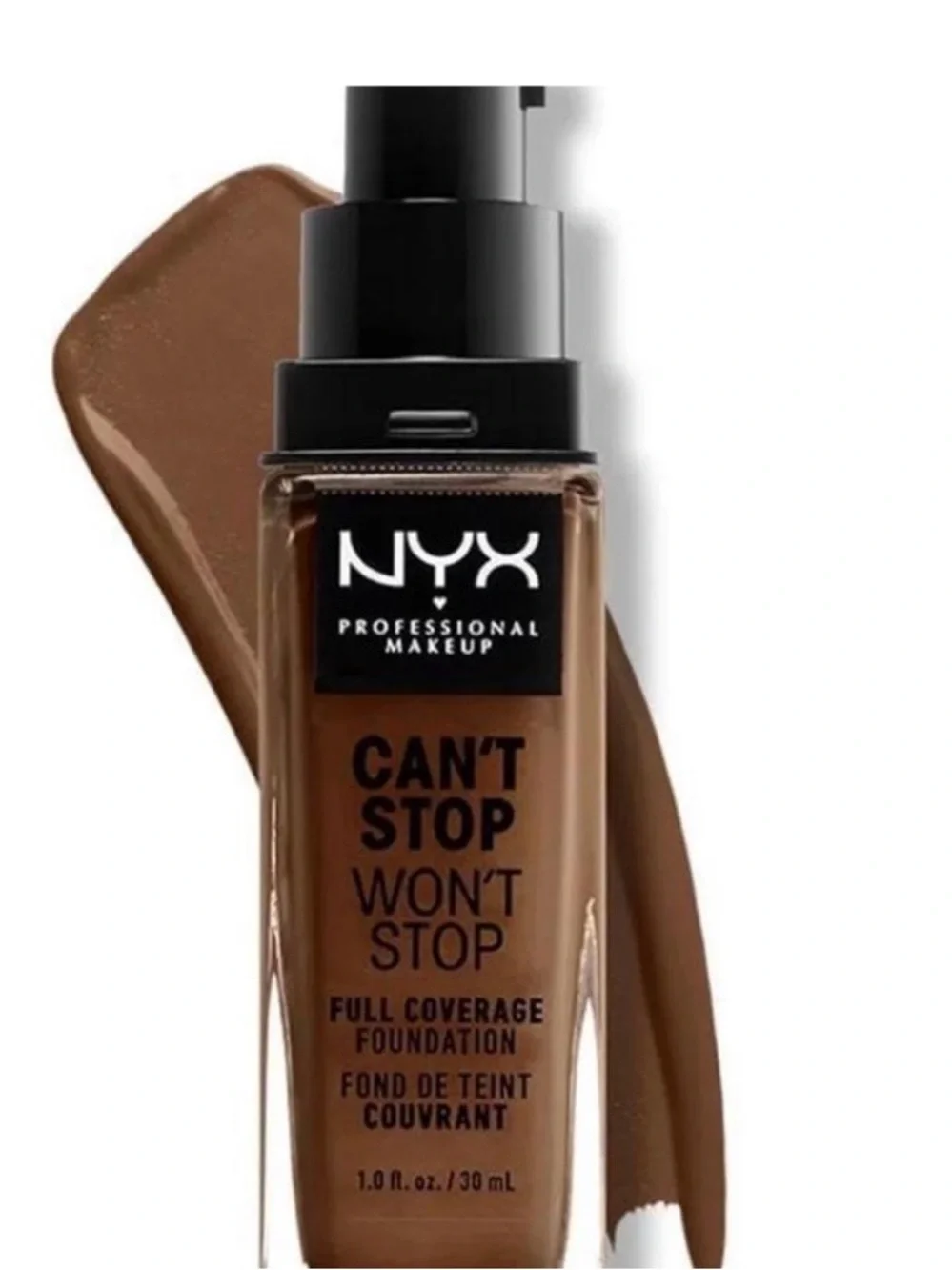 NYX Can't Stop Won't Stop Foundation 24HR Full Coverage Mocha NWT